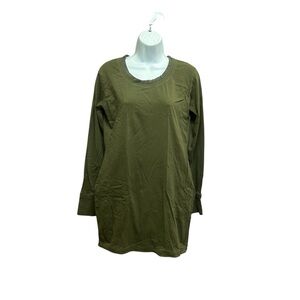 The Good Tee Long Sleeve T-shirt Dress Green Size M